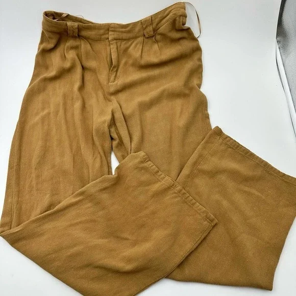 12th Tribe Little Secrets Mocha Linen Trousers Size Large - Picture 14 of 15